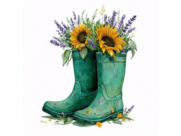 Download 18 JPG Sunflower Rain Boots Set - Set Collection