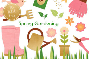 Download Spring Gardening Tools Clipart Set - Set Collection