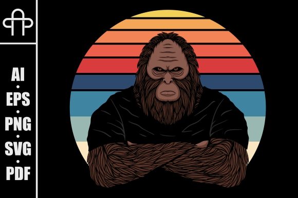 Download Bigfoot Fierce Face Sunset Retro - Set Collection