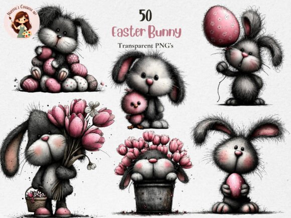 Download Whimsical Easter Bunny PNG Clipart Set - Set Collection