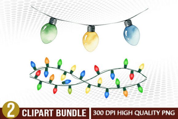 Download Colorful Christmas Lights Clipart Set - Set Collection