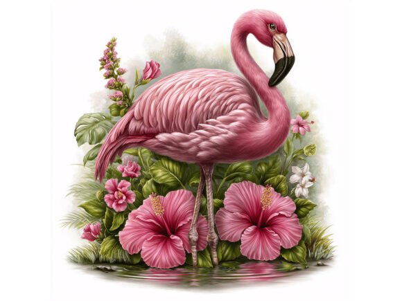 Download 14 JPG Pink Flamingo Tropical Set - Set Collection