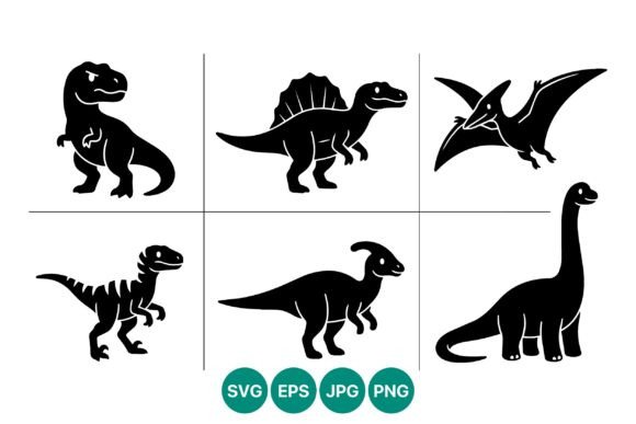 Download Dinosaur Silhouette Vector Art Set - Set Collection