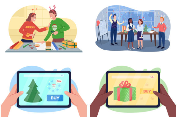 Download Festive Season Vector Illustration Set - Set Collection