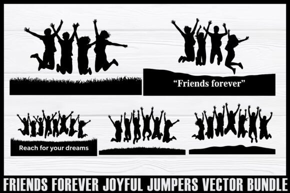 Download Friends Forever Jumping Silhouettes Set - Set Collection