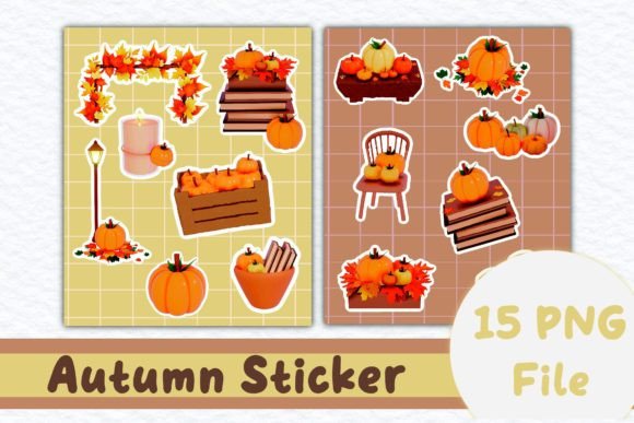 Download Autumn Decoration Stickers Set - Set Collection