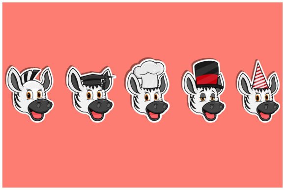 Download Head Zebra Animal Sticker Set - Set Collection