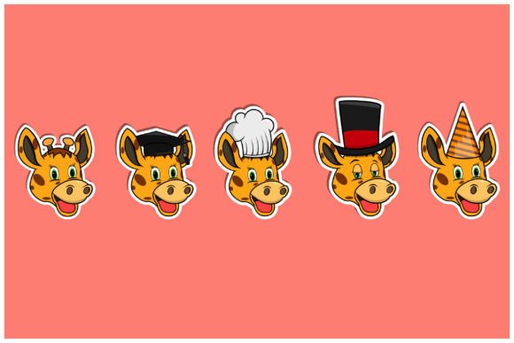 Download Head Giraffe Animal Sticker Set - Set Collection