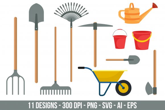 Download Gardening Tools Clipart Set. - Set Collection