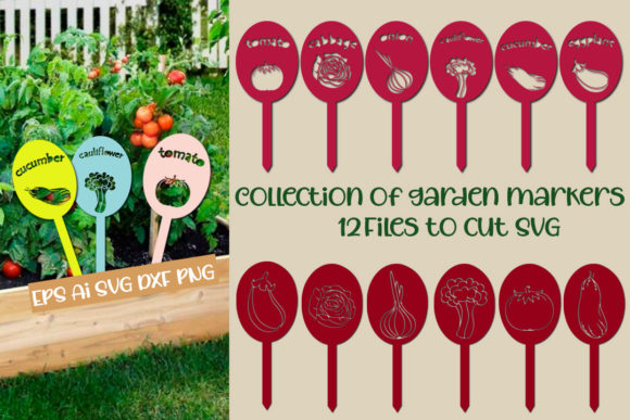 Download Set of Garden Markers. Files to Cut. - Set Collection