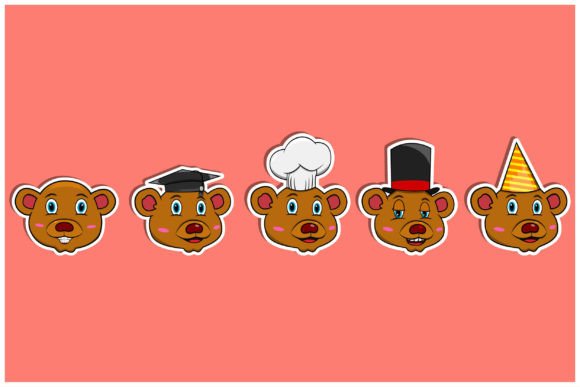 Download Head Bear Animal Sticker Set - Set Collection