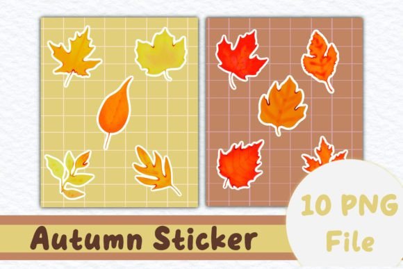 Download Autumn Leave Stickers Set - Set Collection