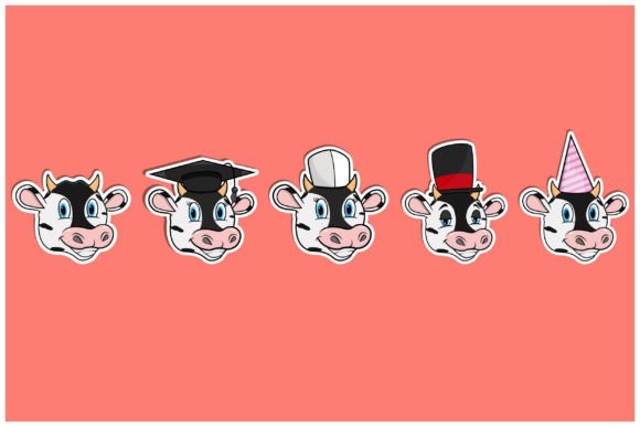 Download Head Cow Animal Sticker Set - Set Collection