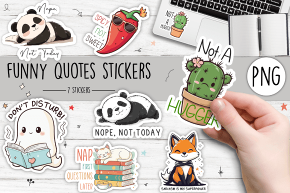 Download Funny Quotes Stickers Set SVG - Set Collection