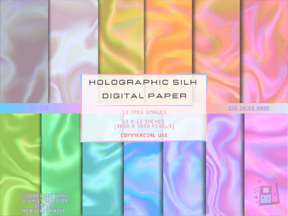 Download Holographic Silk Set I Digital Papers - Set Collection