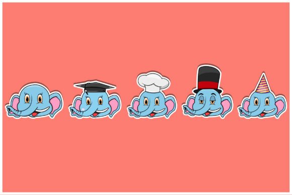 Download Head Elephant Animal Sticker Set - Set Collection