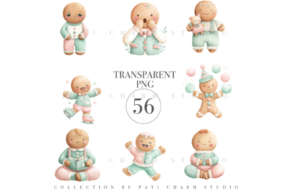 Download 56 Gingerbread Clipart Set - Set Collection