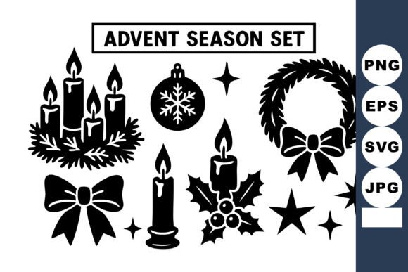 Download Advent Season Set with Candles Wreath St - Set Collection