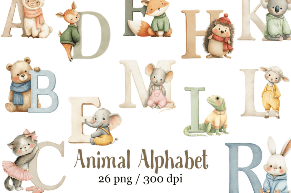 Download Animal Alphabet Clipart, Educational Set - Set Collection