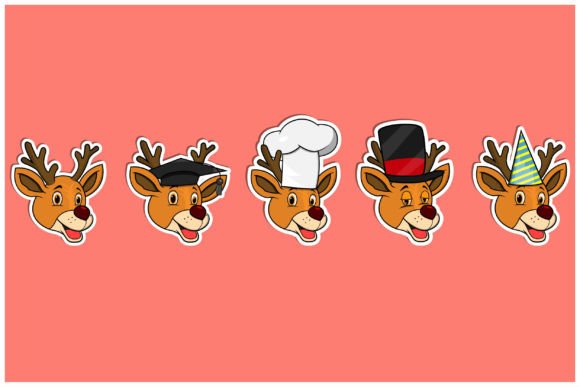 Download Head Deer Animal Sticker Set - Set Collection